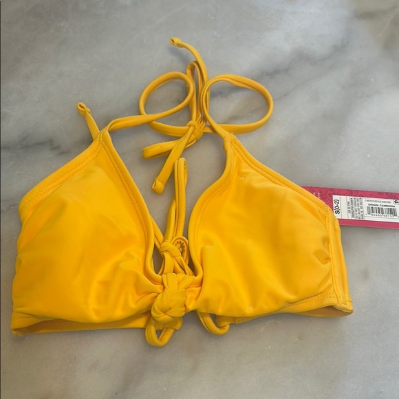 Xhilaration Yellow Halter Bikini with Adjustable Ties - Picture 1 of 4